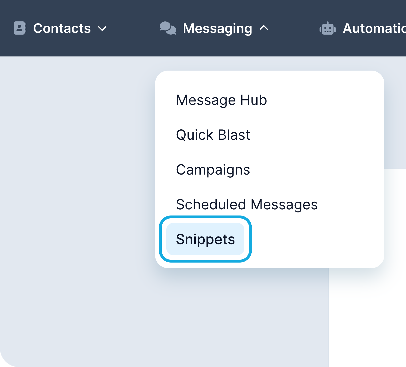 Snippets (saved replies)